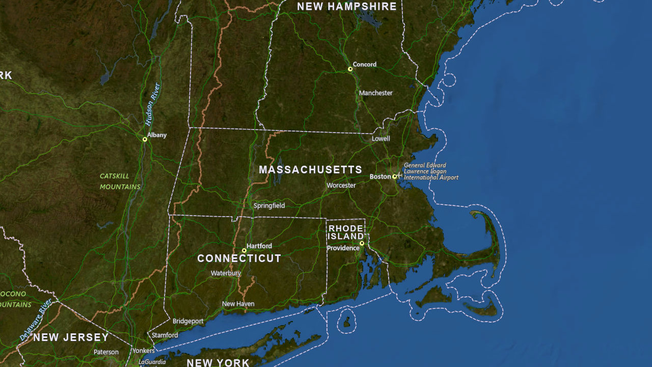 Map showing Massachusetts