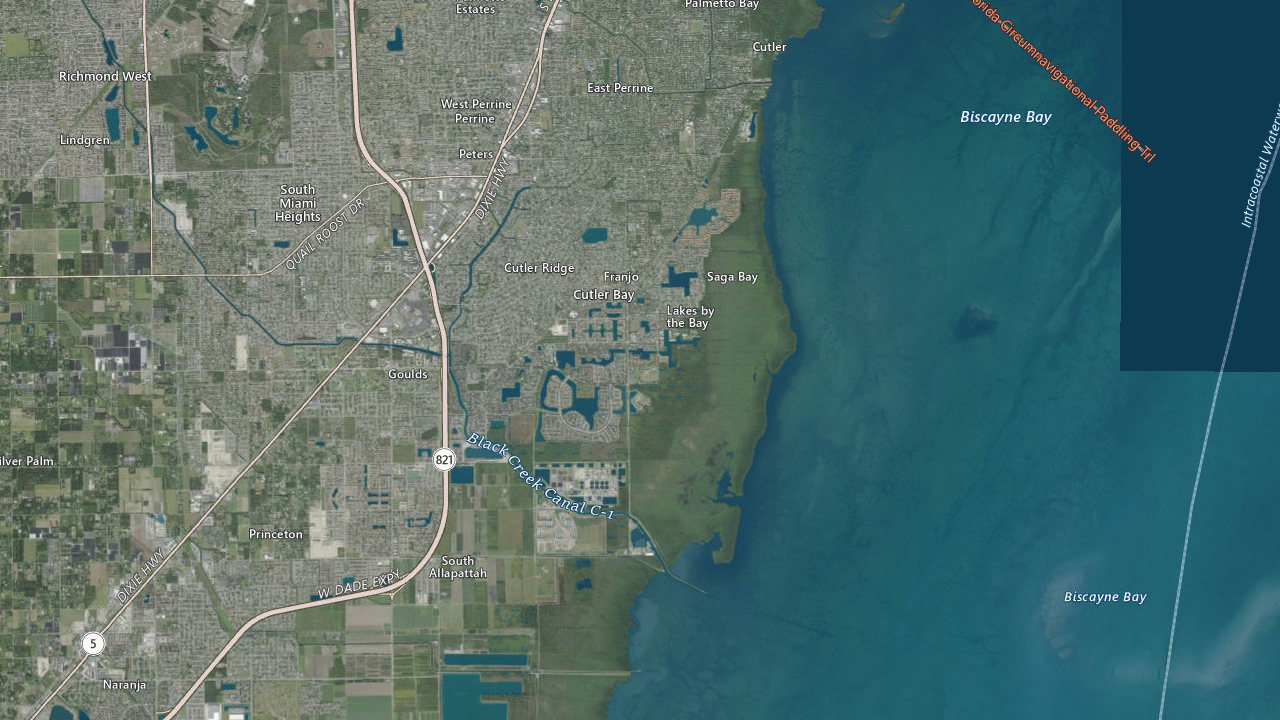 Map showing Cutler Bay, Florida