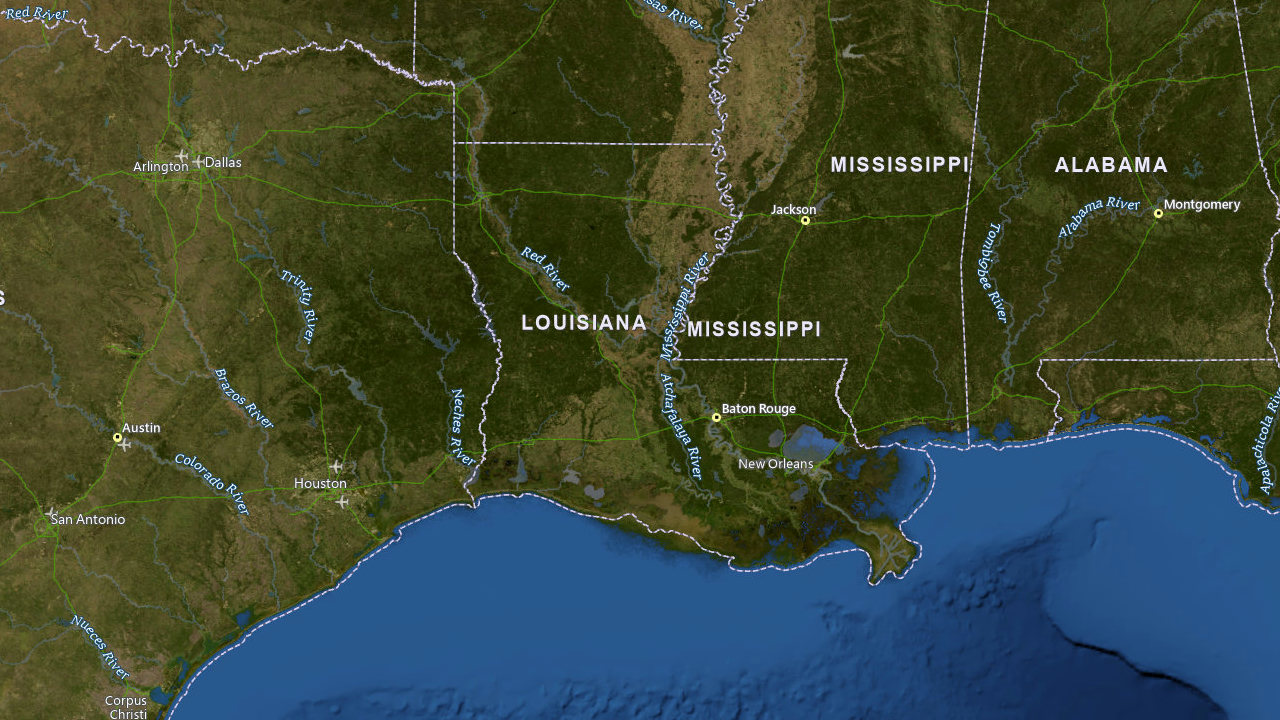 Map showing Louisiana