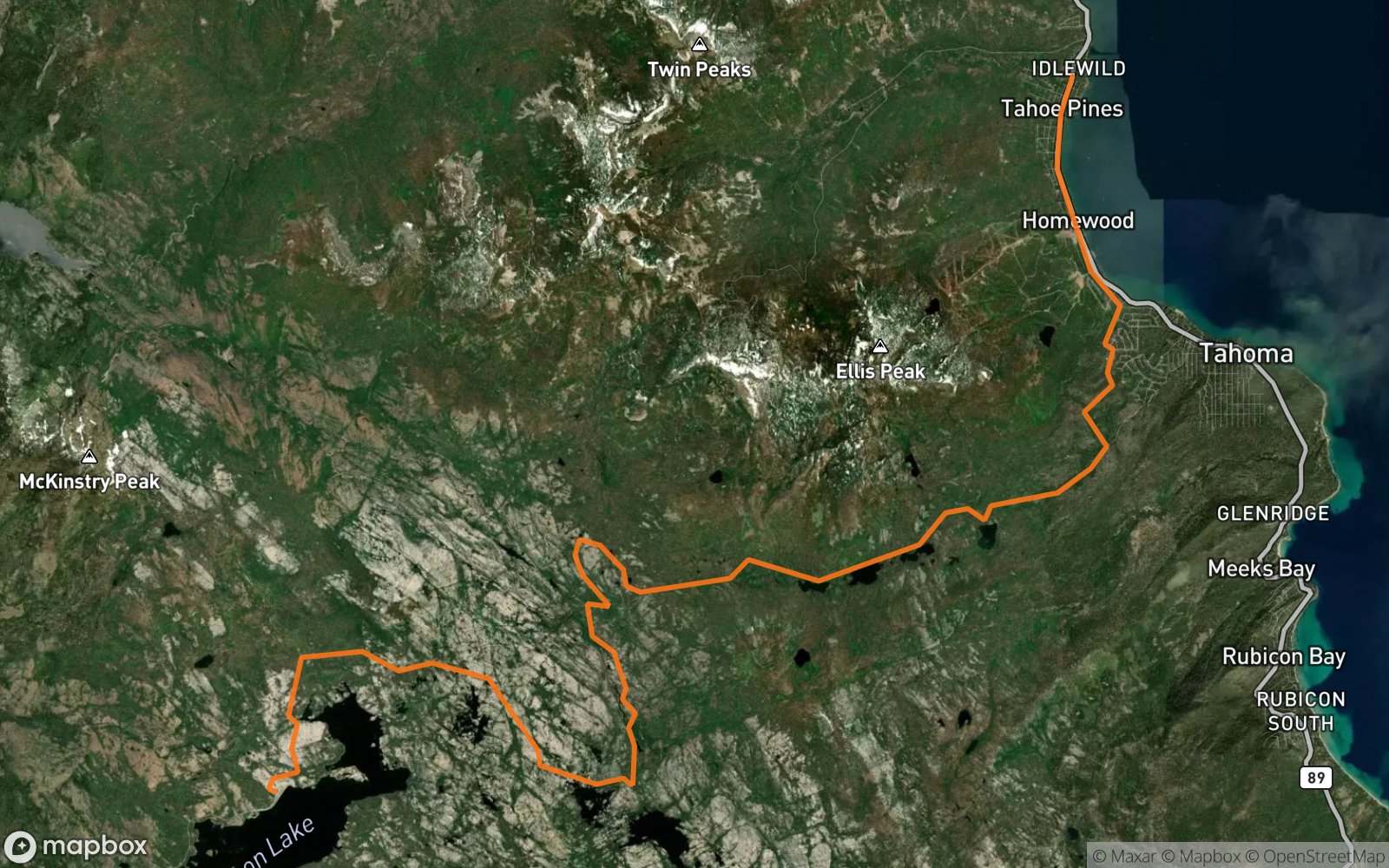 Map of The Rubicon Trail