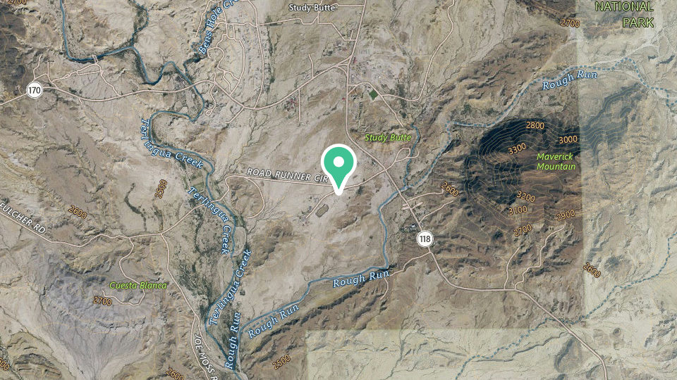 Map of Around The Bend RV Park Terlingua