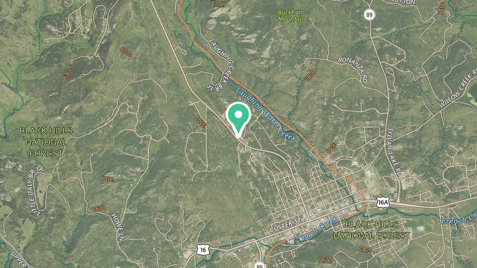 Map of Custer Crazy Horse Campground