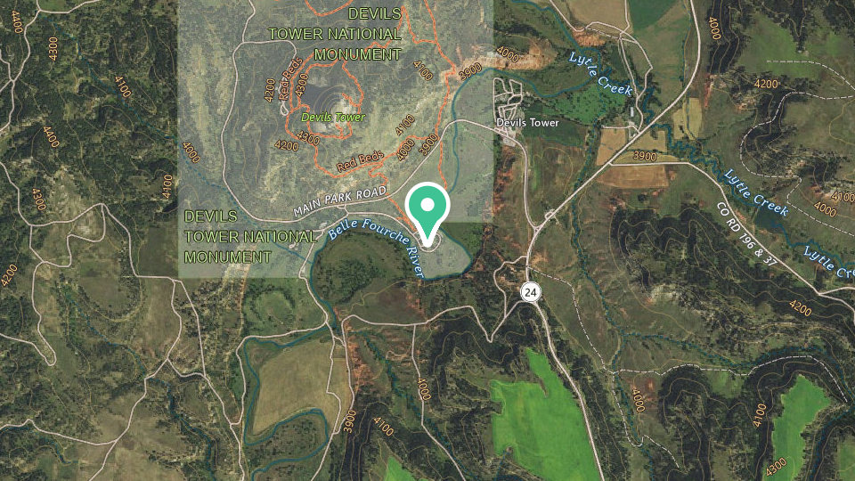 Map of Belle Fourche River Campground