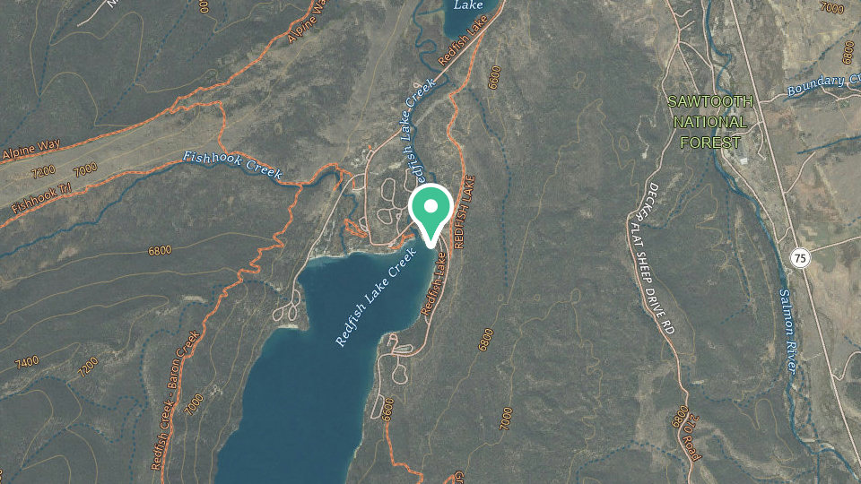 Map of Redfish Outlet Campground