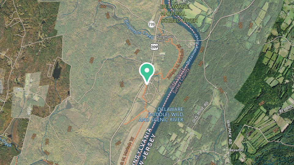 Map of Dingmans Campground