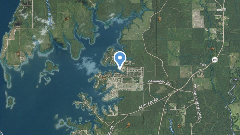Map of Pirates Cove Marina & Cabins