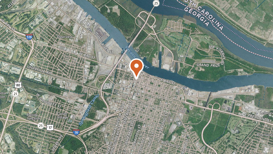 Map of Savannah Slow Ride, 420 W. Bryan St. Savannah GA 31401, Georgia