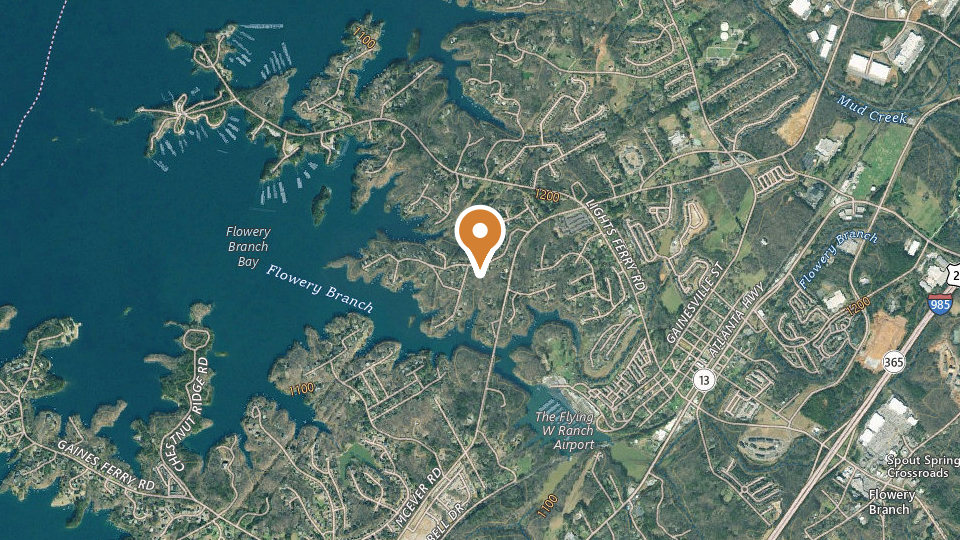 Map of Lake Lanier Striper & Bass Fishing Guide Service
