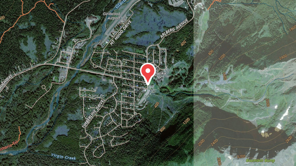 Map of Alyeska Ski Resort - Welcome Sign