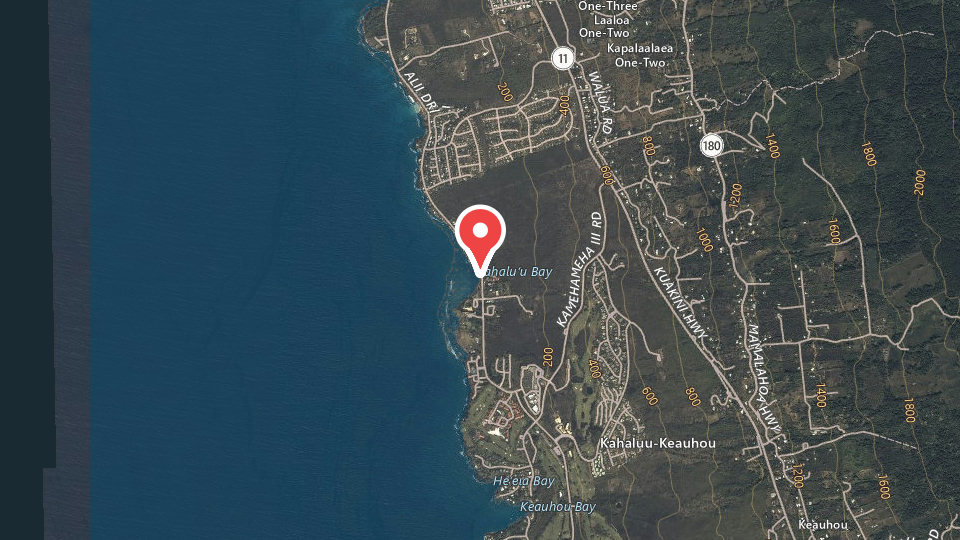 Map of Kahalu'u Bay Surf and Sea