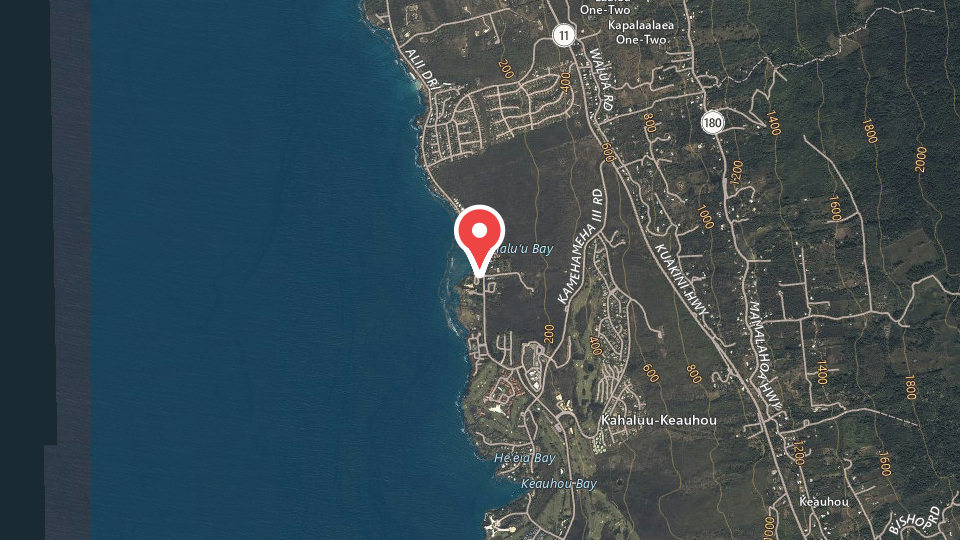 Map of Kona Mike's Surf Adventures