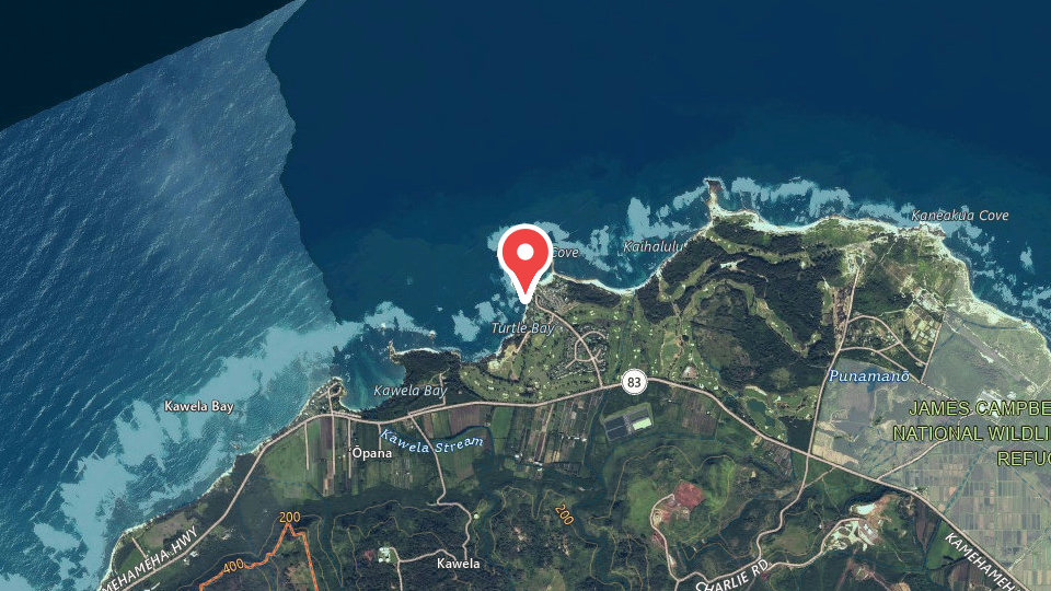 Map of Jamie O'Brien Surf Experience