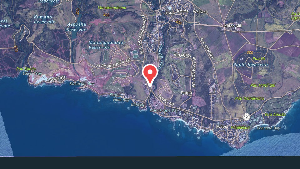 Map of Endless Summer Surf School Kauai