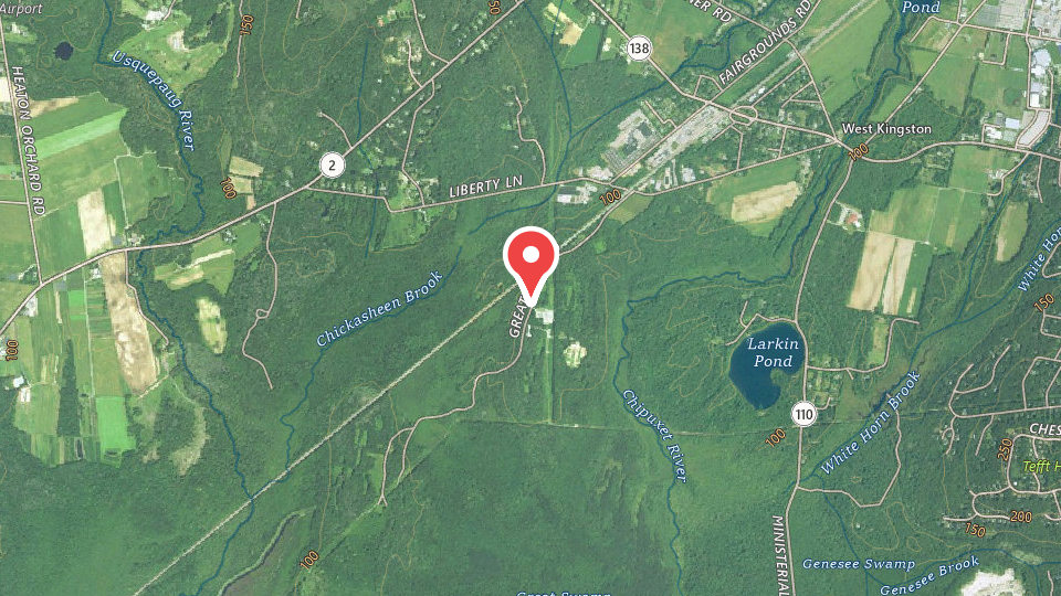 Map of Great Swamp Deer Check Station (RIDEM)