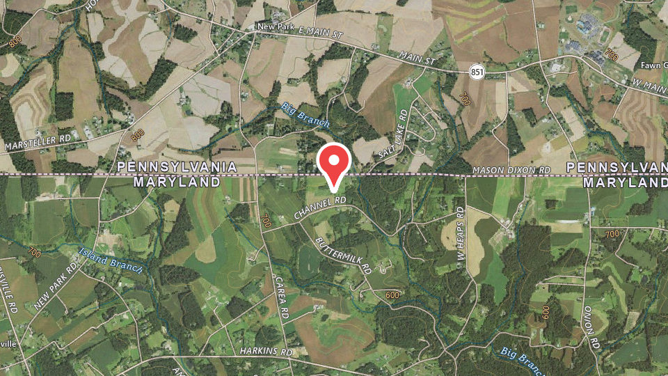 Map of Mason-Dixon Game Outfitters