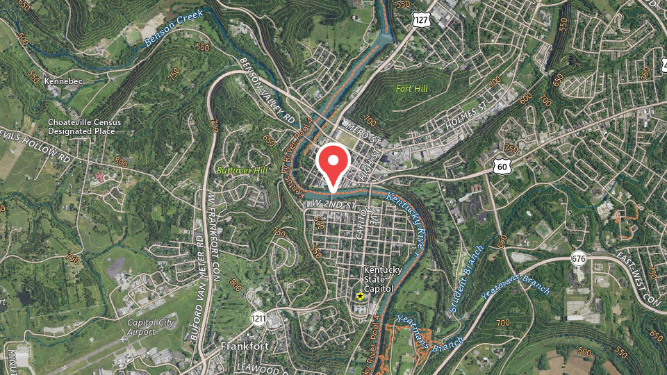 Map of "The Bourbon Boat" Kentucky River Tours