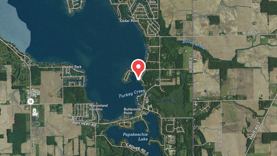 Map of Griffith's Wawasee Marina