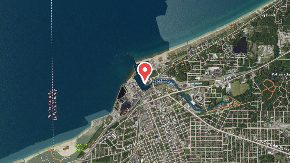 Map of Michigan City Yacht Club