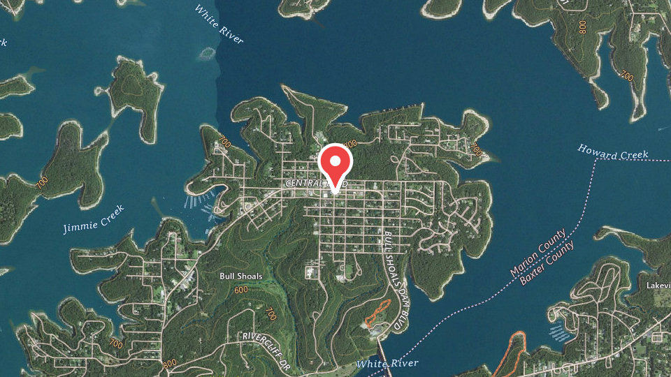 Map of Hot Dawg Guide Services, Bull Shoals, AR