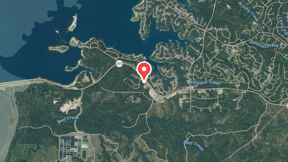 Map of Scott Soisson - Lake Sam Rayburn Fishing Guide, Brookeland, TX