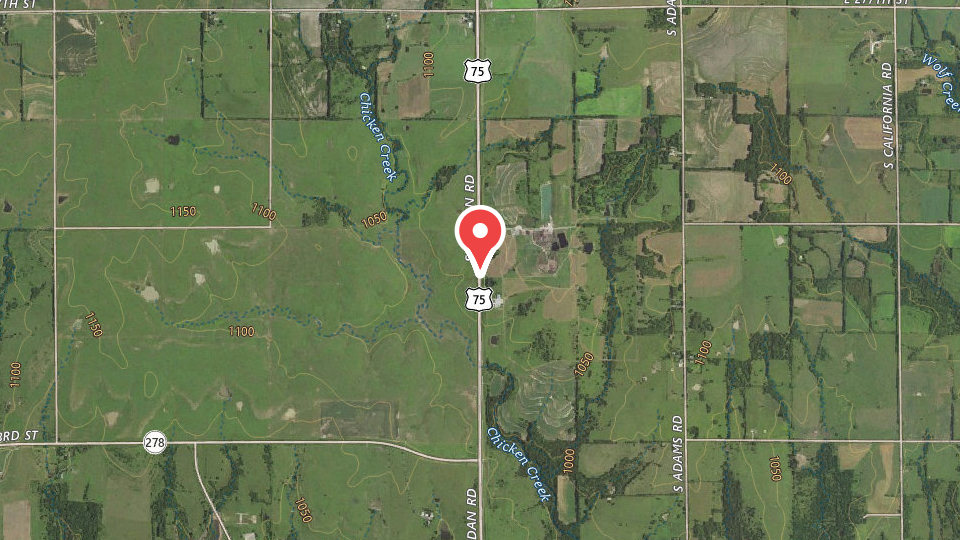Map of Kansas Trophy Outfitters