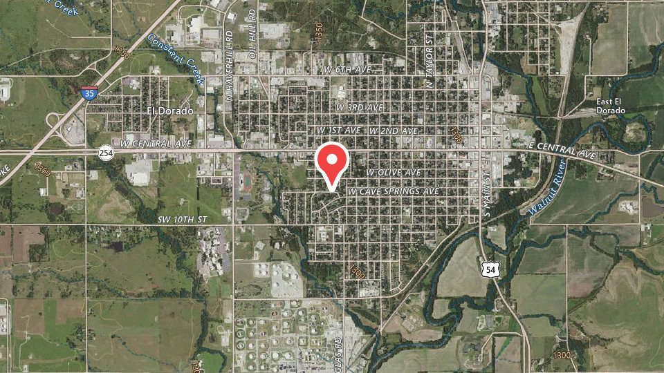 Map of Hook'Em Guide, El Dorado, KS