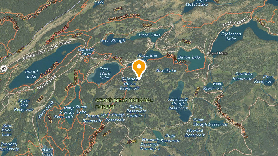 Map of Grand Mesa OHV Trails