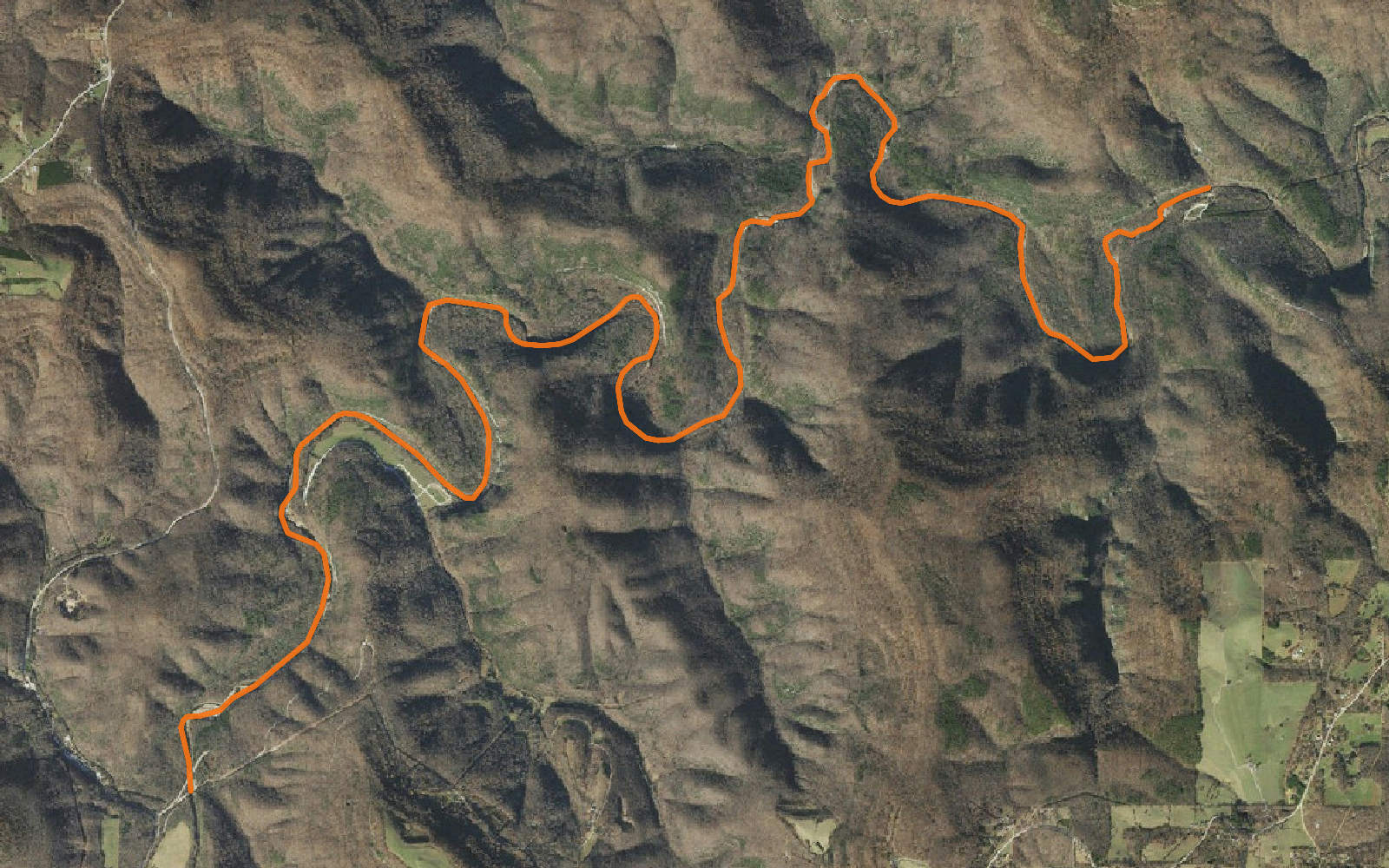 Map of Upper Buffalo: Ponca to Kyles Landing
