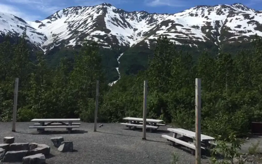 Spencer Glacier Whistle Stop Group Campground, a Forest Service group camp
