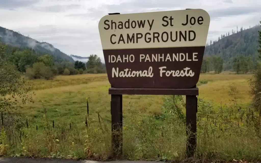 Shadowy St. Joe Campground, a Forest Service campground