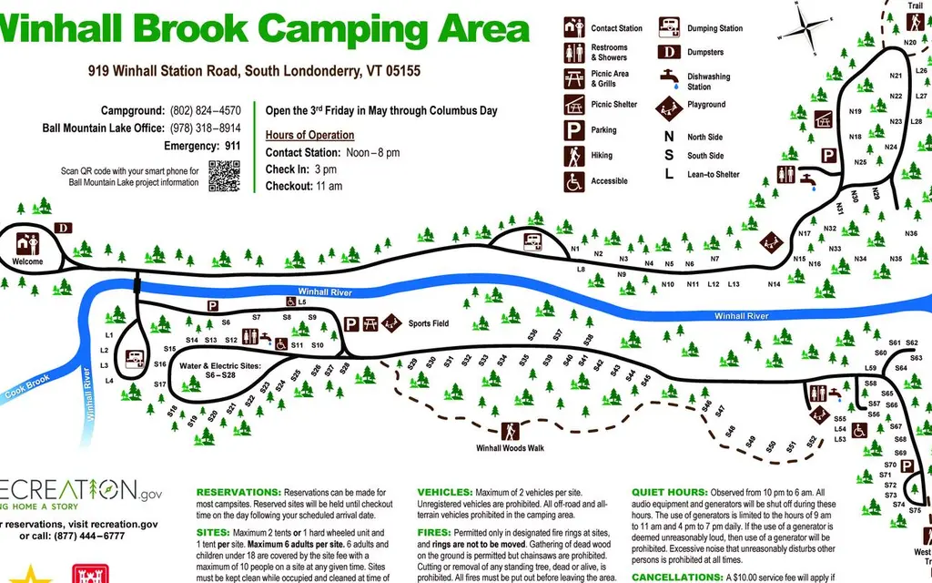 Winhall Brook Camping Area, an Army Corps campground