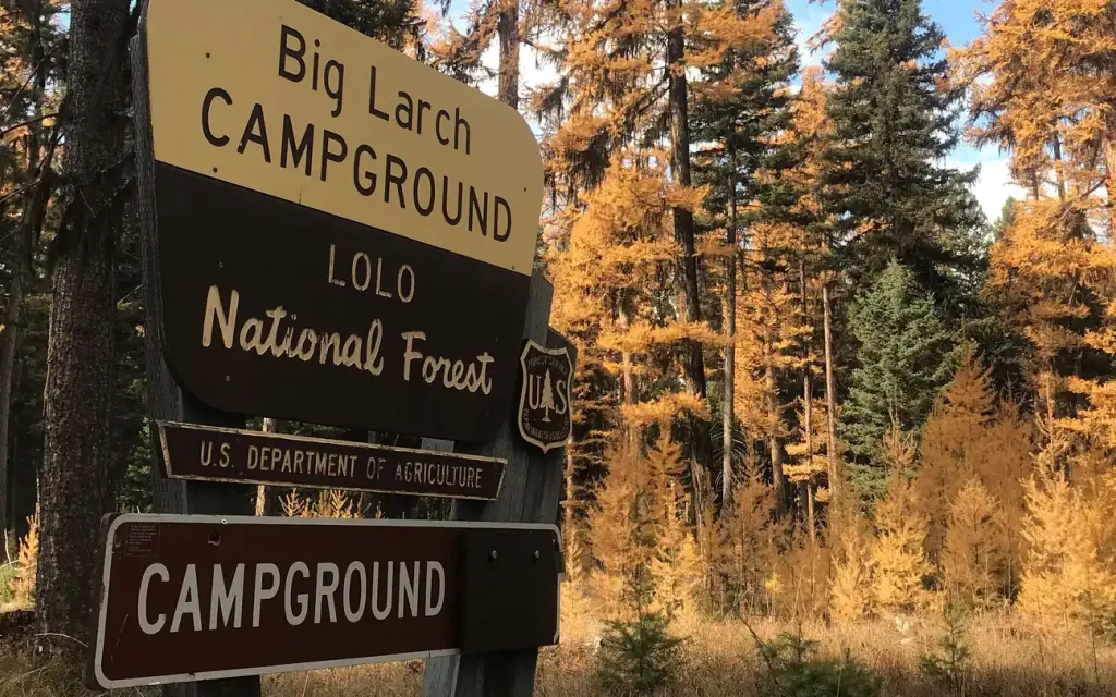 Big Larch Campground, a Forest Service campground
