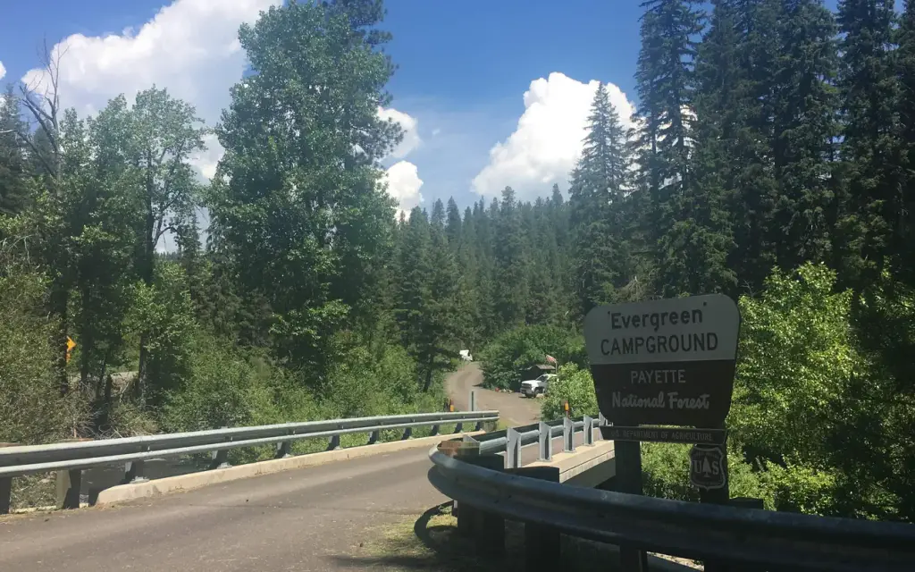 Evergreen Campground, a Forest Service campground
