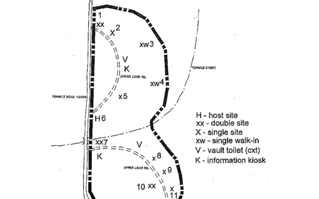 Ten Mile Campground, a Forest Service campground