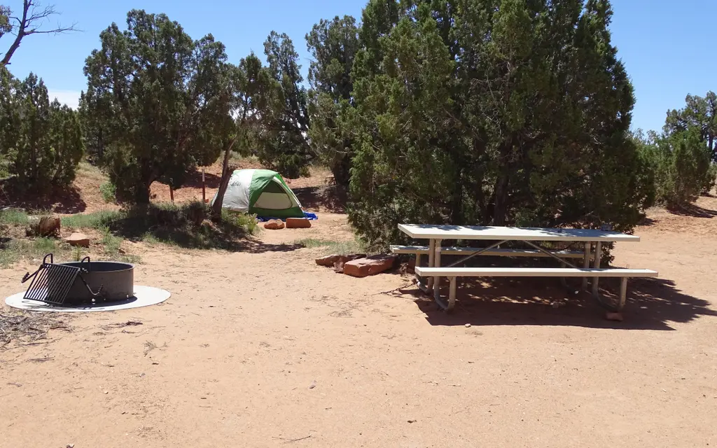 Primitive campsites at Cedar Mesa Campground, a National Park Service campground