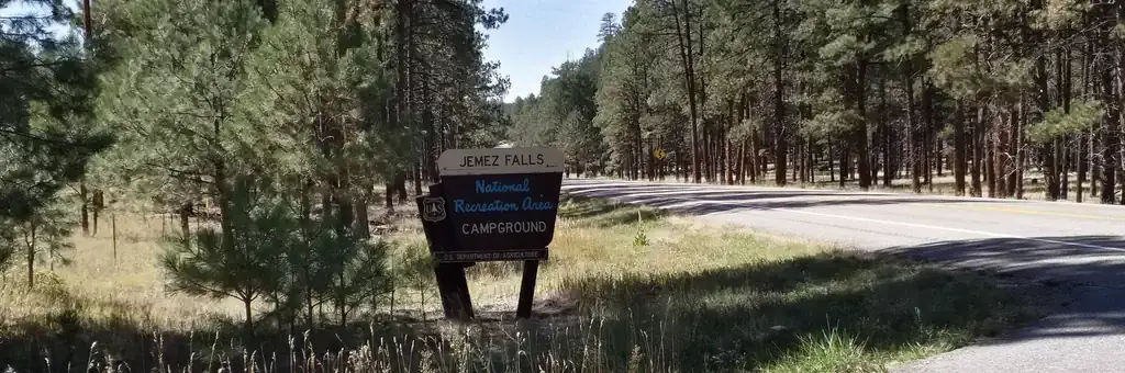 Jemez Falls Campground, a Forest Service campground