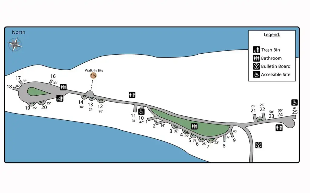 Marcus Island Campground, a National Park Service campground