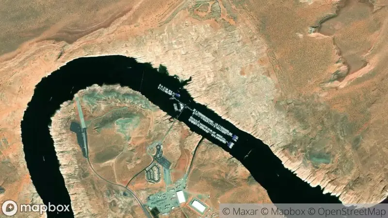 Map of where the Antelope Point Marina, Lake Powell webcam is