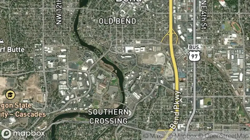 Map of where the Bend Whitewater Park webcam is
