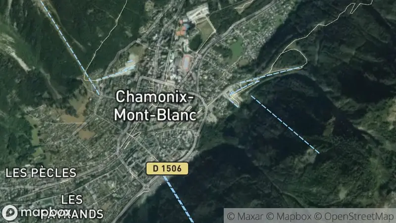 Map of where the Chamonix Mont Blanc webcam is