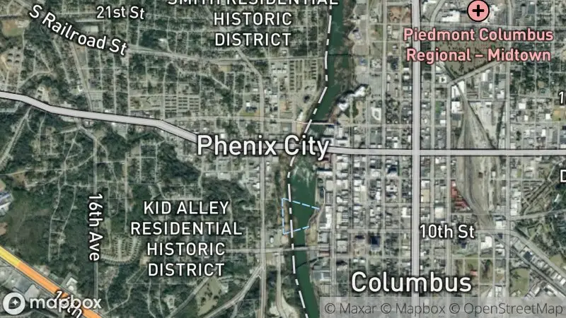 Map of where the Chattahoochee Whitewater (14th Street Bridge) webcam is