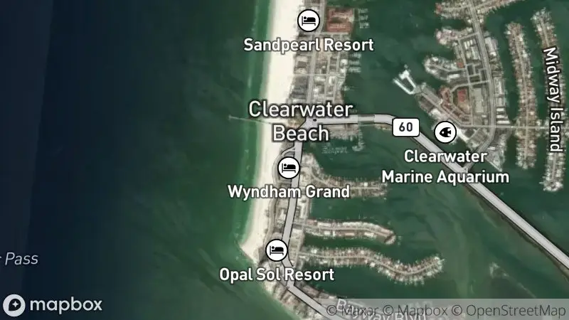 Map of where the Clearwater Beach & Pier webcam is