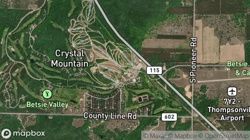 Map of where the Crystal Mountain webcam is