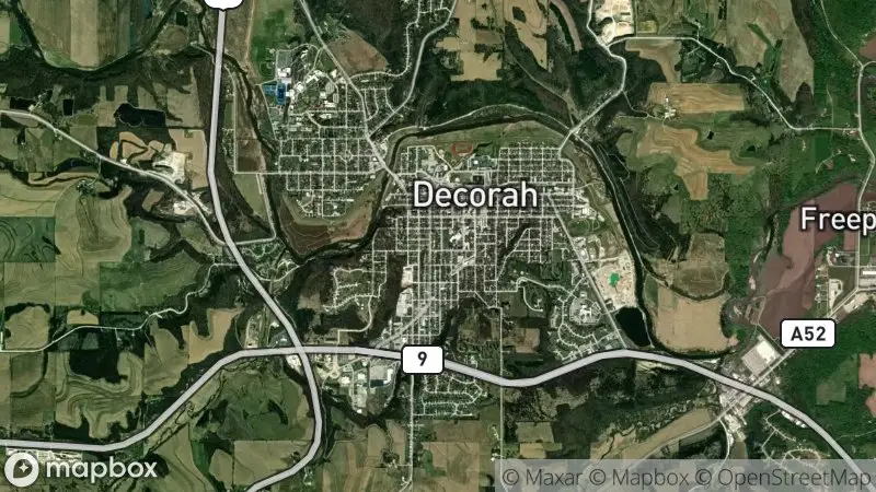 Map of where the Decorah Eagles Cam webcam is