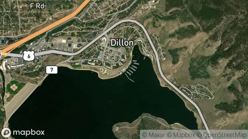 Map of where the Dillon Marina webcam is
