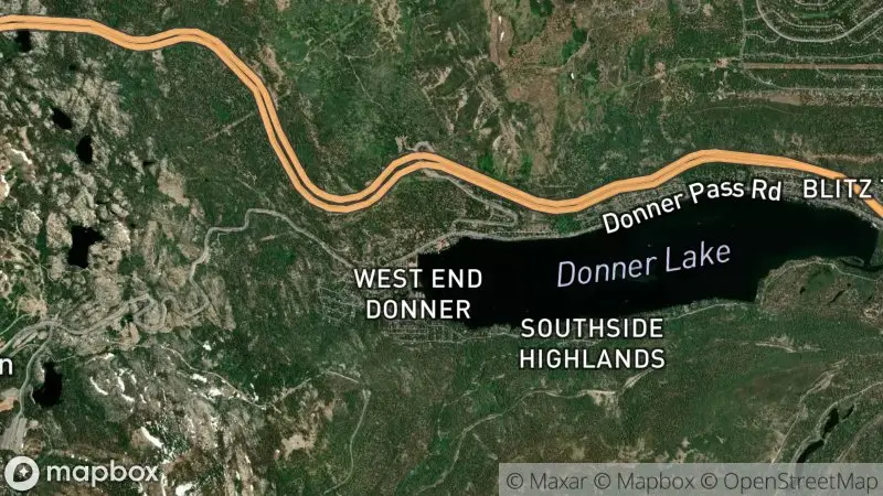 Map of where the Donner Lake webcam is