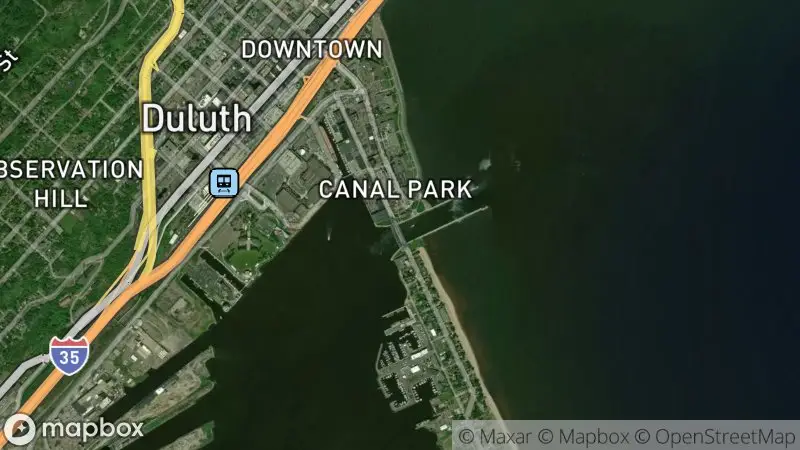 Map of where the Duluth Shipping Canal & Aerial Lift Bridge Cams webcam is