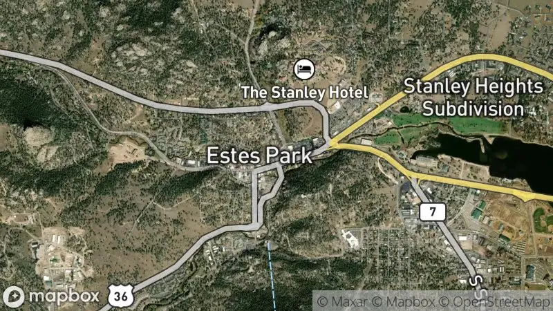 Map of where the Estes Park Webcams webcam is