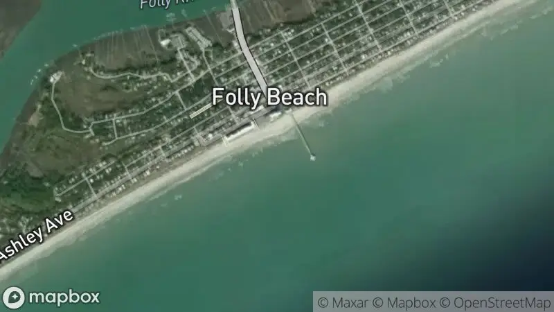 Map of where the Folly Beach Pier Surf Cam webcam is