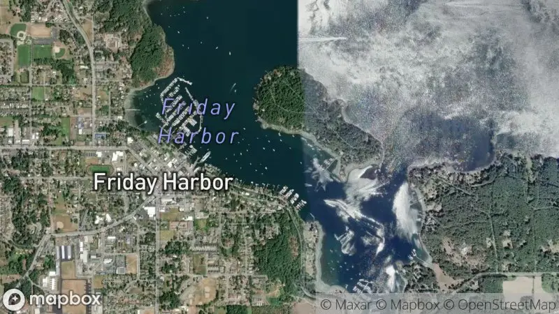 Map of where the Friday Harbor webcam is